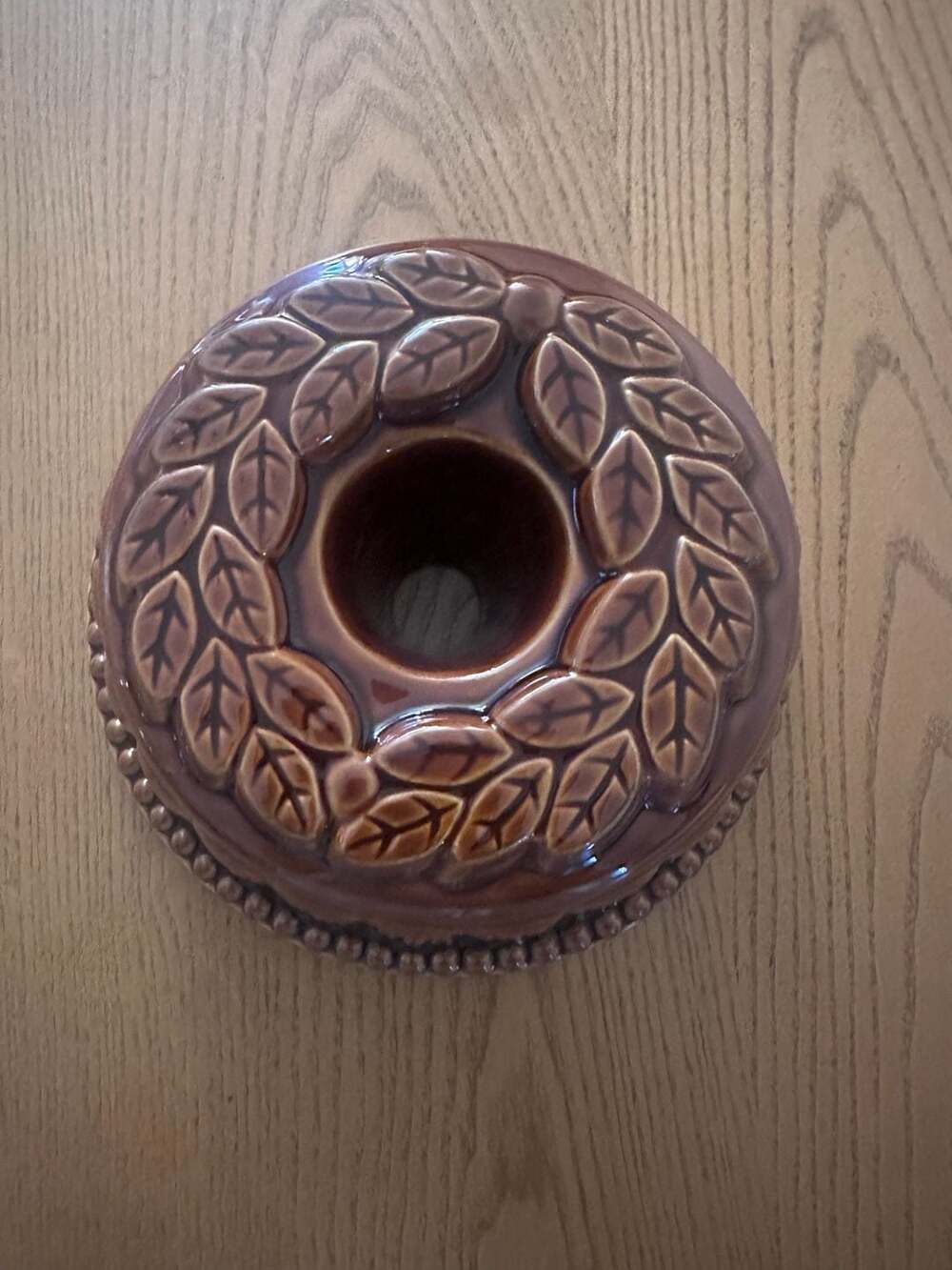 Vintage Williams and Sonoma Decorative Glazed Brown Ceramic Baking Mold 7 1/4”